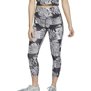 Nike Black and Gray Tropical Print Leggings